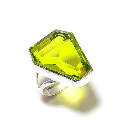 Natural Peridot Gemstone Handmade 925 Sterling Silver Gift Ring Size 6 Y5v78
