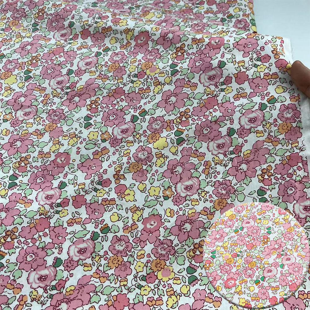 

Liberty Style Floral Poplin Fabric 145cm Wide Digital Print 100% Cotton Soft for Girls Dresses Skirts DIY Sewing Craft Materials 50cm x 145cm розовый