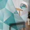 Abstract Gradient Blue-Green Gray Triangle Window Tulle Curtains for Living Room Bedroom Hotel Luxury Decoration Sheer Curtains