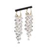 Long Crystal Fringe Earrings Slimming Design for Round Faces Sparkling Crystals for Parties Daily Wear Comfortable