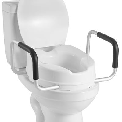 Raised Toilet Seat with Arms, 136.1 Kg Load Capacity, 101.6 Mm Lift Height