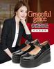 High Heels, Shallow Mouth, Single Shoes, Women's 2025 New Waterproof Platform, Lacquer Leather, Large Size Work Shoes