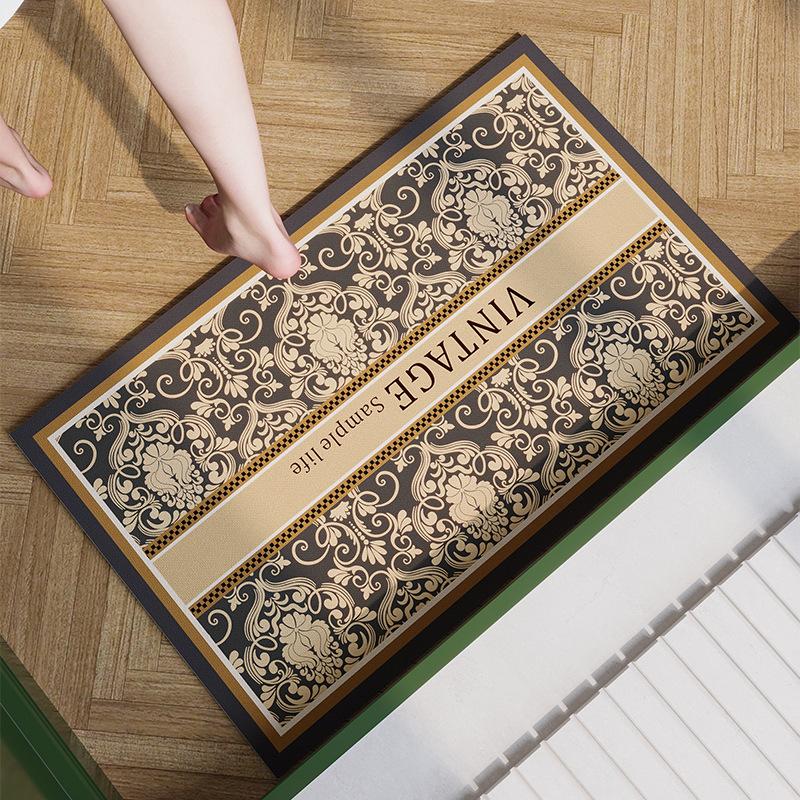 Retro American Style Diatomaceous Earth Floor Mat, Bathroom Door Absorbent Mat, Entrance Door Non Slip Foot Mat