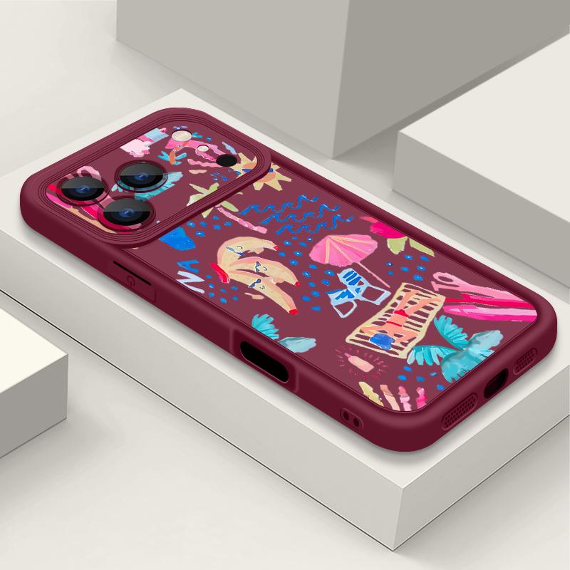 Shockproof Phone Case For iPhone 17 Pro Max Cartoon Vacation Painting Silicone Cover For iPhone 16 Pro Max Cover iPhone 15 14 13 12 11 16E Air