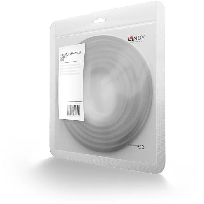Câble réseau Gris Cat.6 S/FTP - LINDY - 47342 - 1m