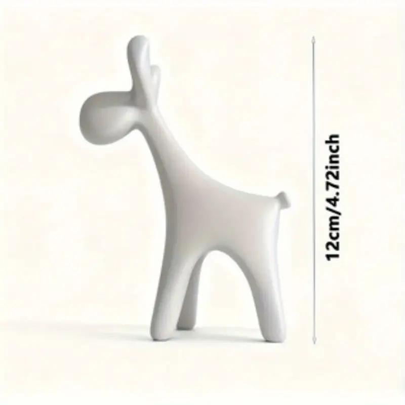 Minimalist White Deer Figurine - Plastic Stag Decor for Home, Christmas Tree, Shelf, Wedding Gift Idea