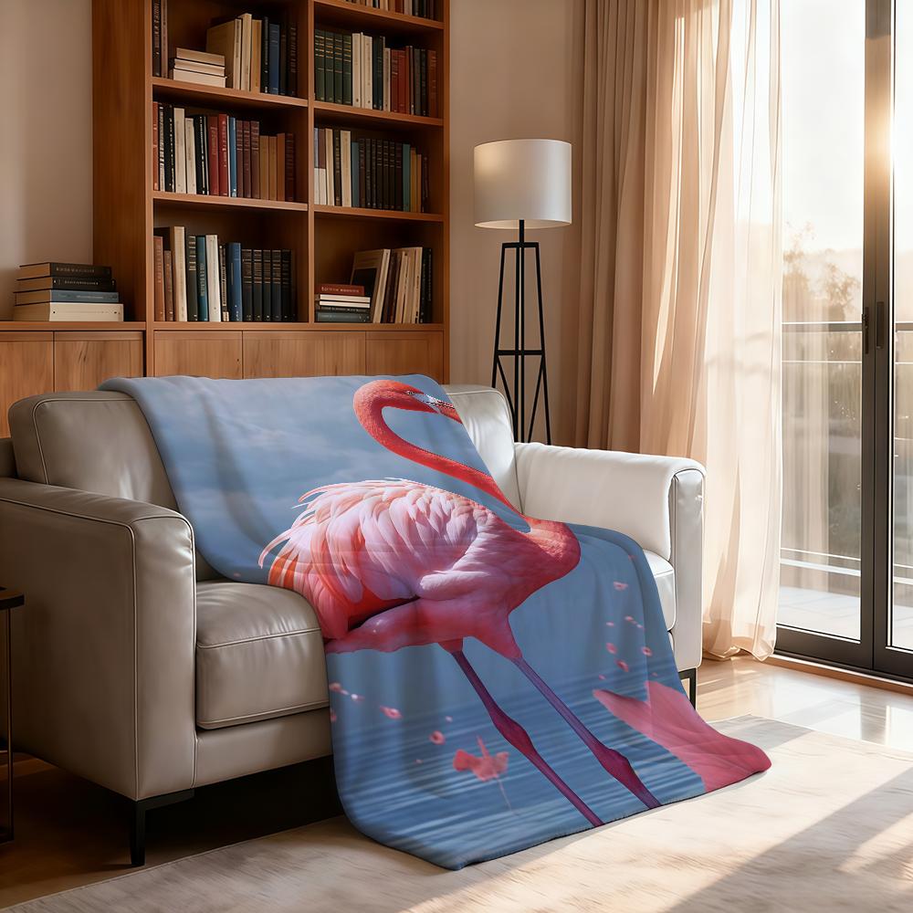 Flamingo Cool Blanket Soft Throw Blanket for Home Bedroom Bed Sofa Picnic Travel Office Rest Cover Blanket Gift