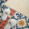 Self-Adhesive Vinyl Wall Decoration 100x50 Cm Folk Pattern with Flowers