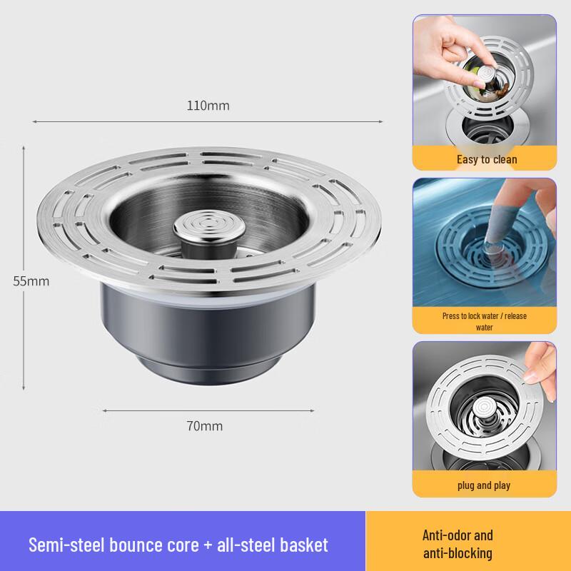 

Stainless Steel Kitchen Sink Filter & Stopper