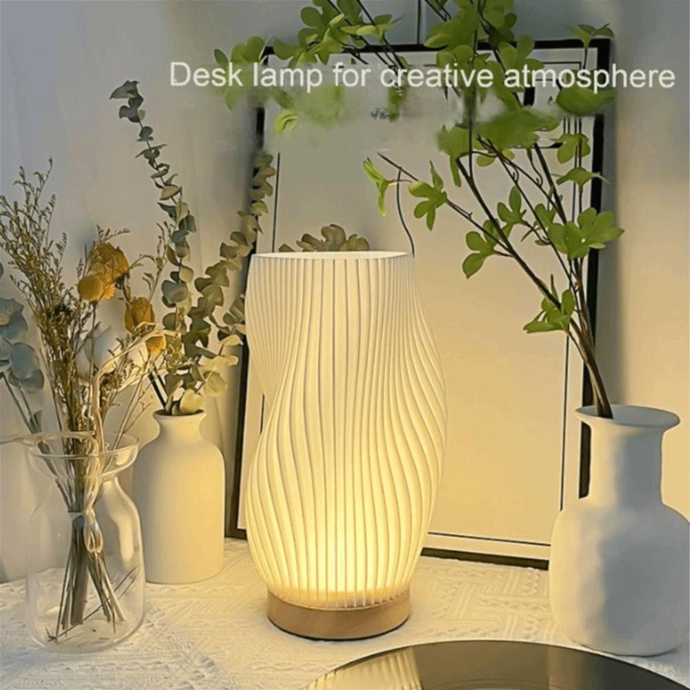 3 Color 3D Pleated Table Lamp Dimmable Bedside Lamp INS Minimalist LED Desk Lamp Card Seat