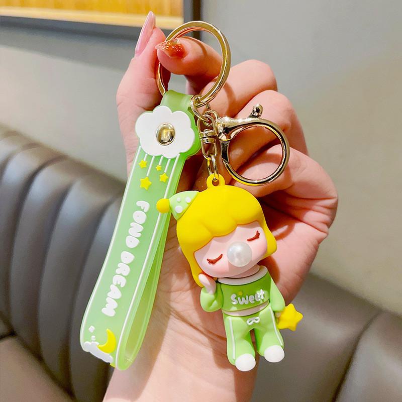 

Пузырь Мультяшная Спящая Девочка Брелок Красочный Смоляной Аксессуар Для Подарка зелёный