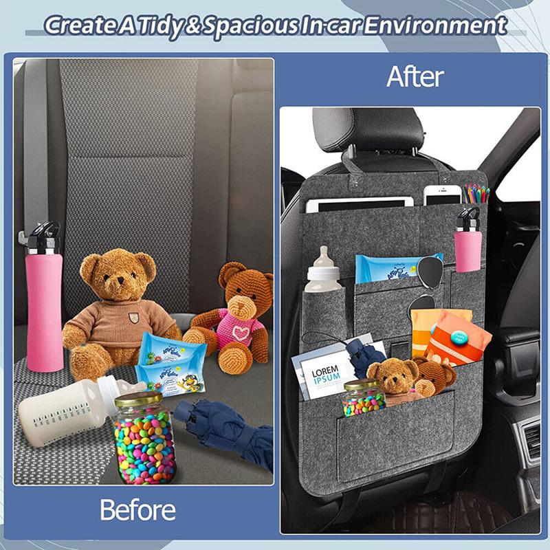Car Back Seat Organiser Multi Pocket Interior Storage Bag Backseat Protector