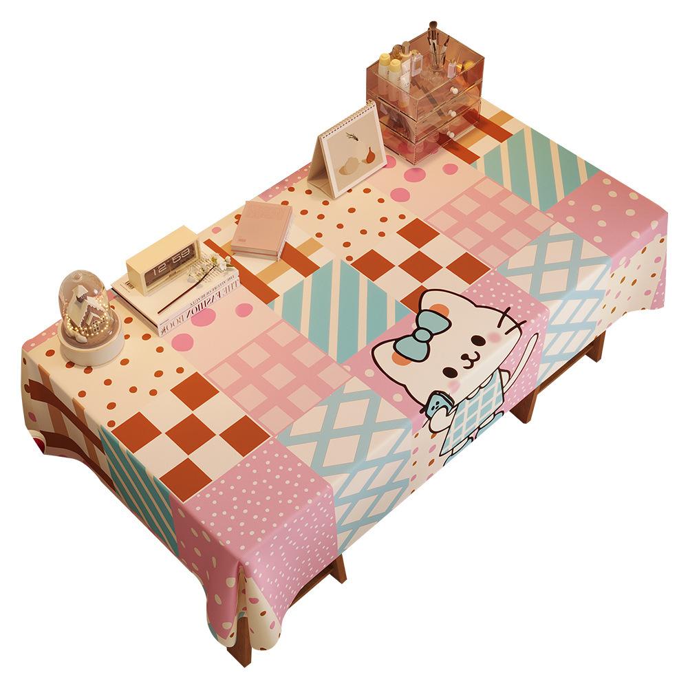 Dopamine Ball Tablecloth Dormitory Writing Table Tablecloth Rectangular Dining Table Cloth Home Living Room Coffee Table Cute Tablecloth