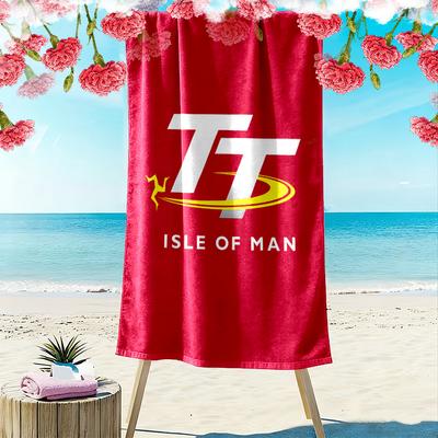 International Isle of Man Tourist Trophy Print Beach Towel, Large Soft Quick Dry Towel for Beach Camping Swimming