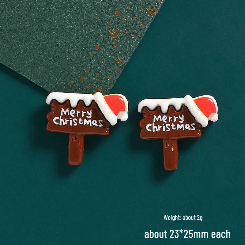 DIY Cartoon Santa & Reindeer Resin Accessories for Phone Cases & Hair Ties