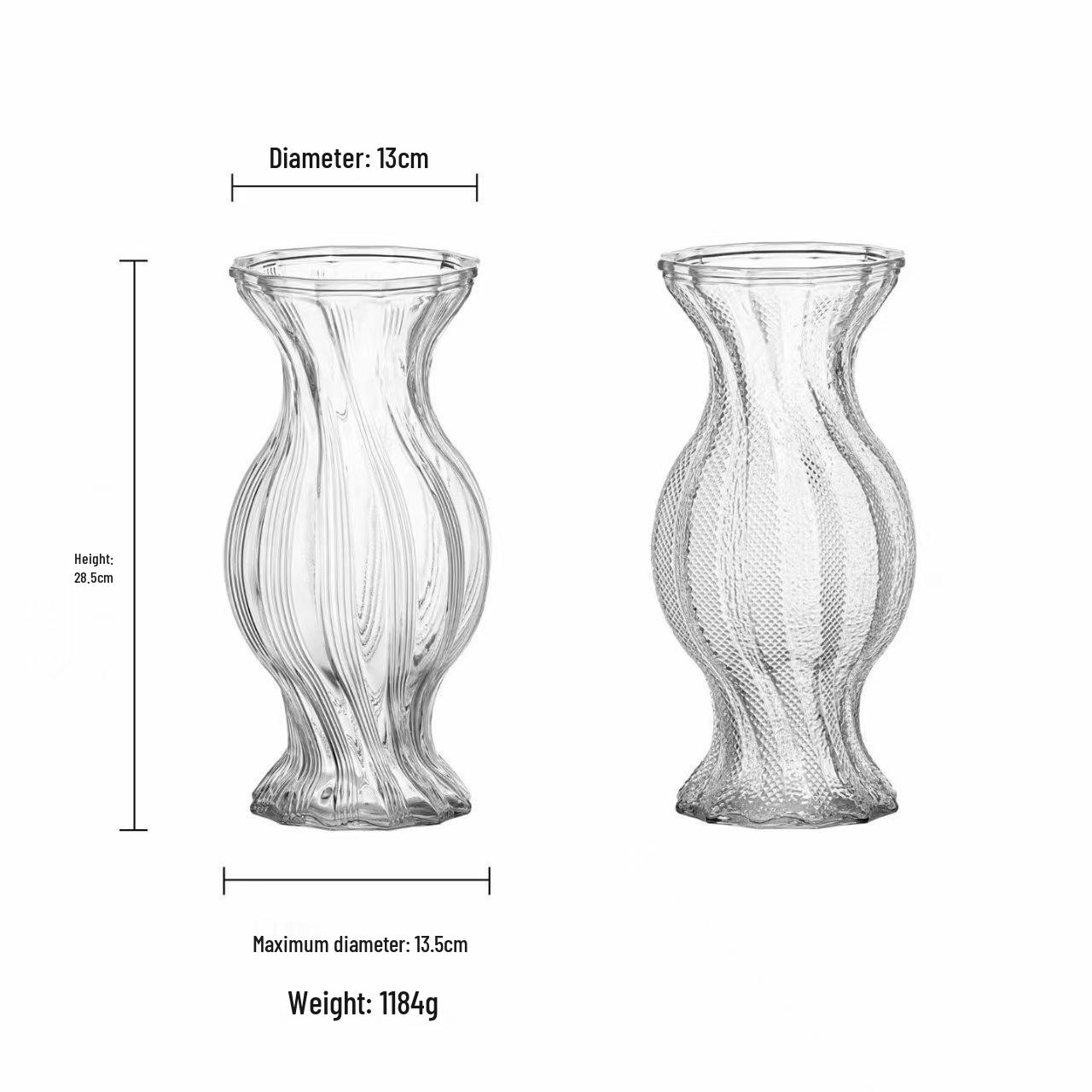 Transparent INS Style Glass Vase for Hydroponic Flowers - Modern Living Room Decor