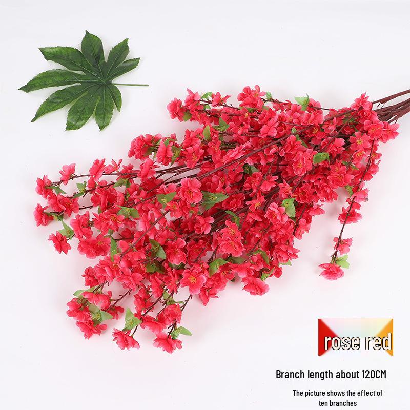 Artificial Cherry and Peach Blossom Branches for Indoor/Outdoor Decoration, Wedding Decor, Pear Flowers, Faux Silk Ceiling Rattan