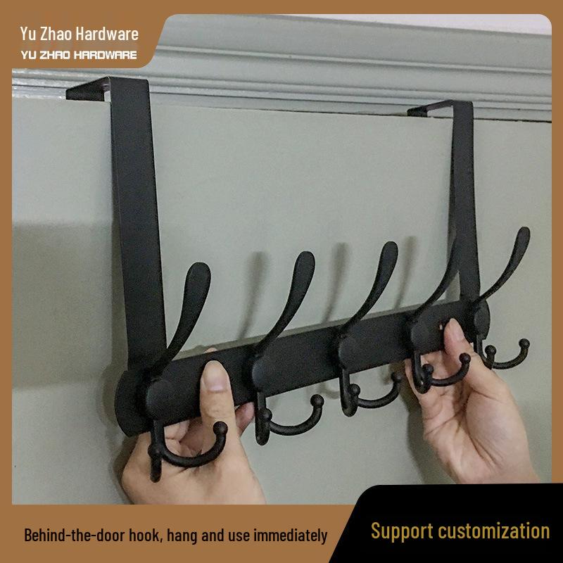 Wall-Mounted No-Punch Door Hook Rack for Bathroom & Bedroom - Clothes, Coats, Hats
