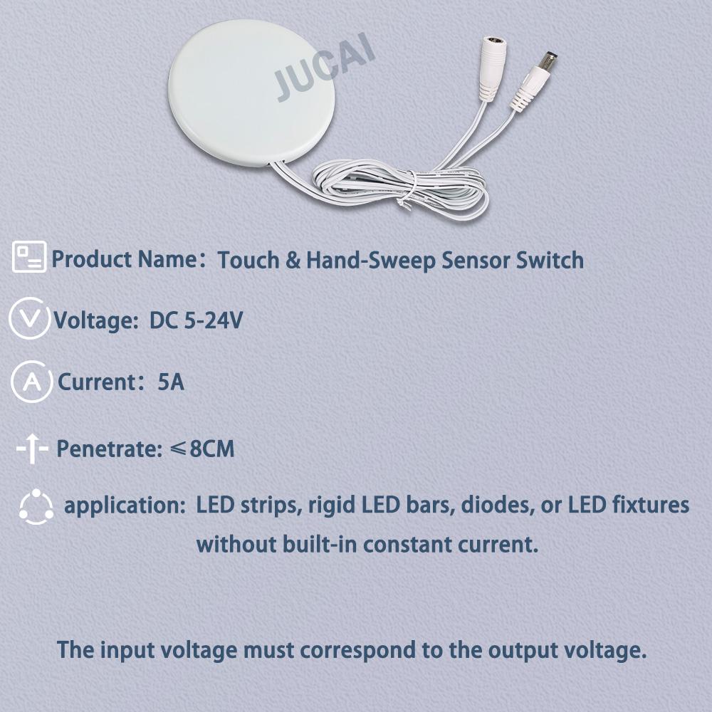 Strong Penetration Touch Dimmer 5-24V 5A 60W. for Non-Constant Current LED Lights Hidden or Sticky Installation
