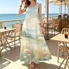 Women's Sleeveless Beach Maxi Dress,Summer Lightweight Flowy Long Dress,Fresh Pastoral Style,Versatile Casual Daily Vacation Outfit