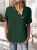 Women's Fashion Solid Color Top Twist Button Spring Summer European American Style