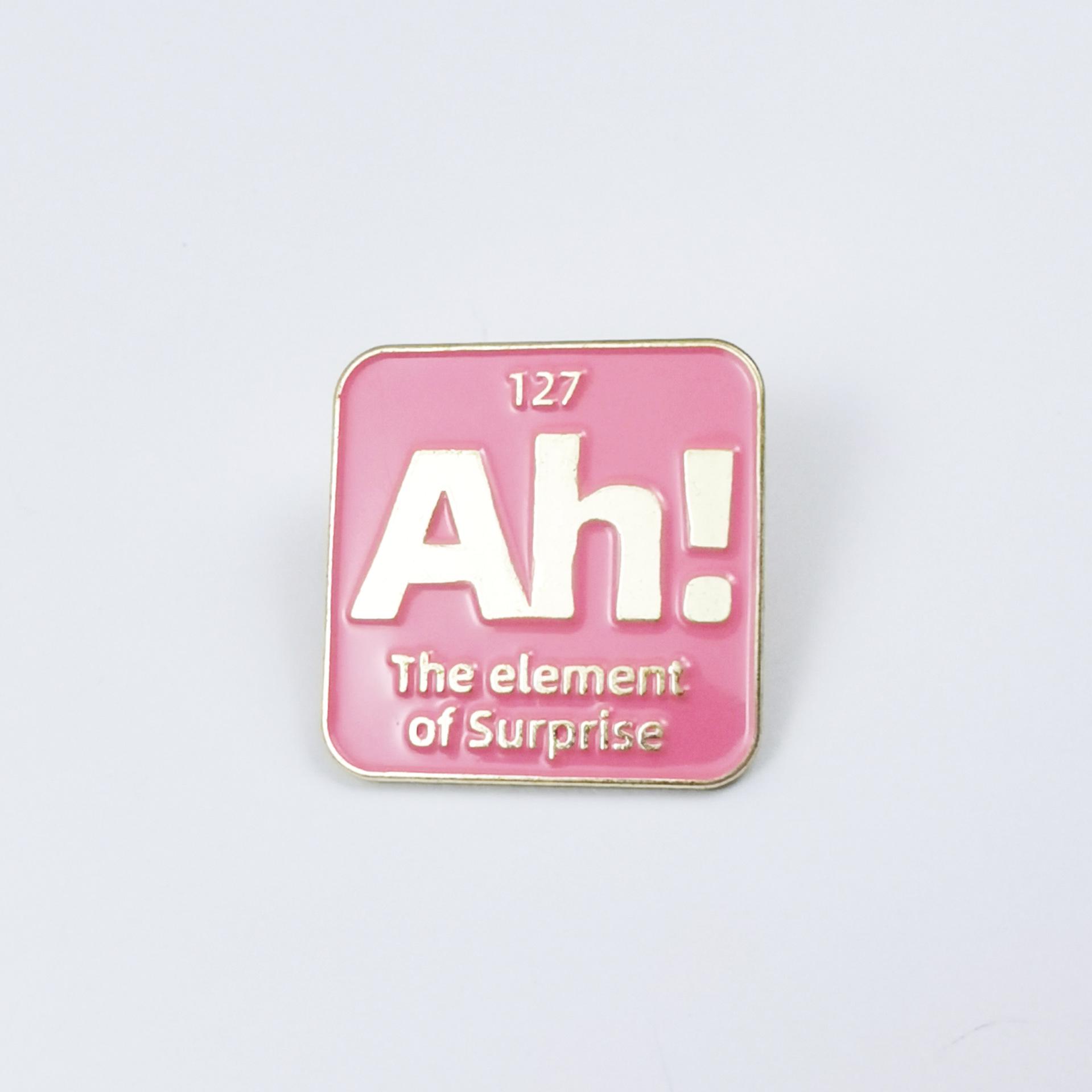 Personality Square Brooch: Creative English Letter Metal Badge for Backpack Decoration