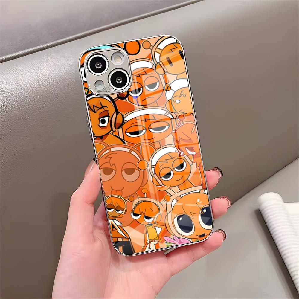 Kreslený herný obal Sprunki na telefón pre iPhone 17 Pro Max 15 Pro 16 14 Plus 12 13 Mini 11 Pro Nárazuvzdorný galvanicky pokovovaný sklenený kryt