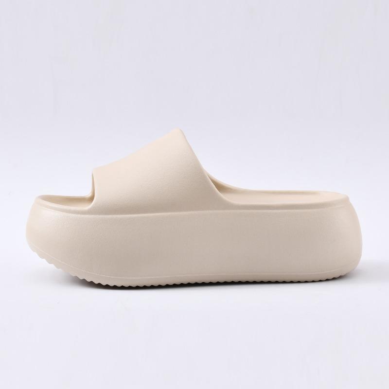 New New Height-increasing Women's Summer Platform Slippers Solid Color Outer Wear One-word Drag Seaside Beach Students
