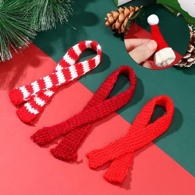 Accessories Miniature Clothes Doll Scarf Hat Knitted Scarves Mini Christmas Caps Handmade Material