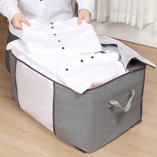 Clothes Storage Bin Foldable Storage Bag with Dual Zippers Closet Organizer with Handles for Clothing Blanket Comforters Bed Sheets Pillows