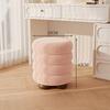 Modern Makeup Chair Leisure Ottomans Chair Wood Round Pulley Chair for Home Shoe Changing Stool Footstool