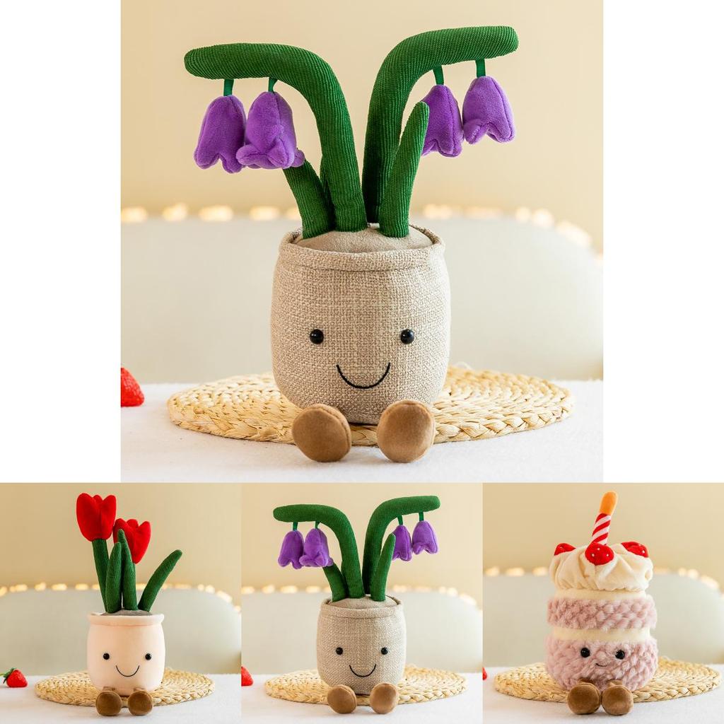 Soft Plush Tulip Flower Succulent Plant Decor Adorable And Durable Home Accessory