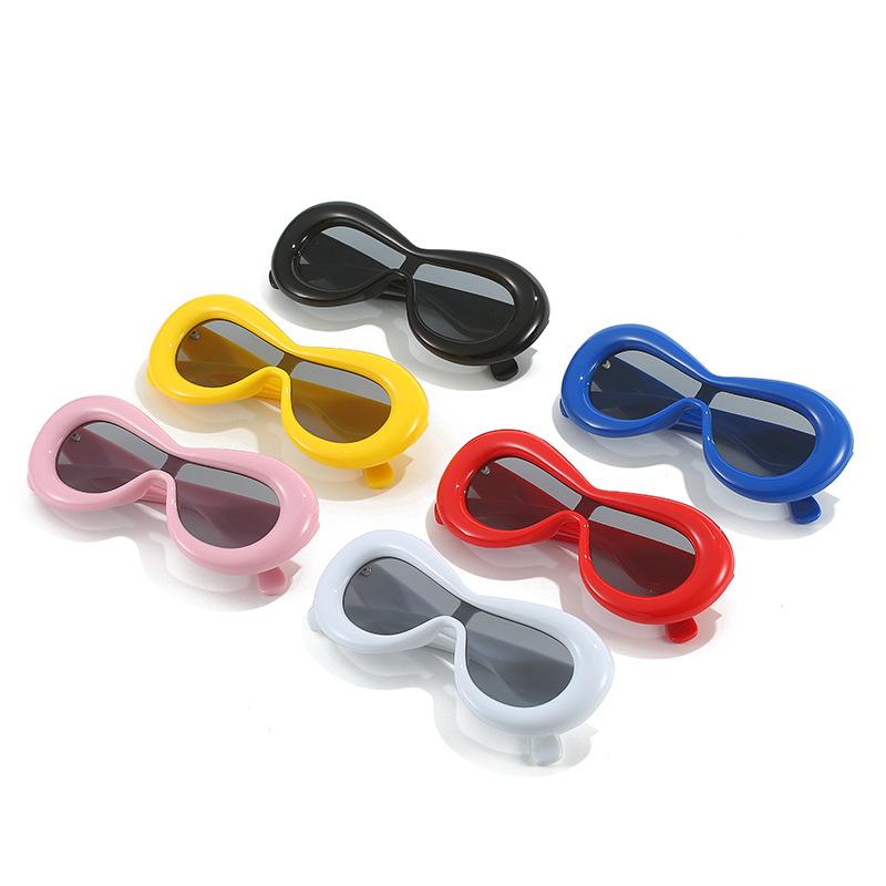 Y2K Sunglasses, Warm-Colored Wrapped Glasses, Integrated Large-Frame Sunglasses For Women