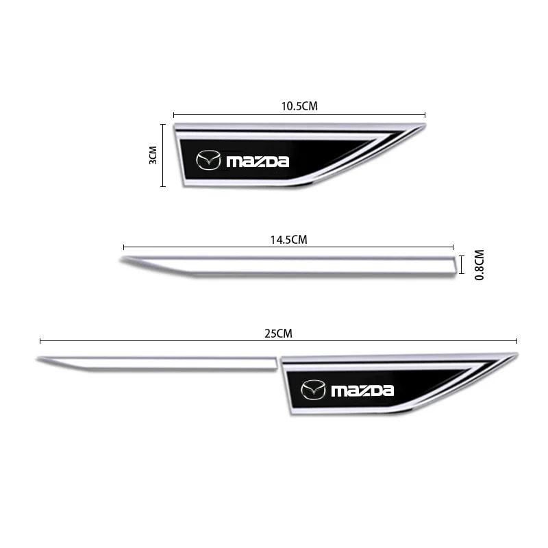 2Pcs Car Stickers Badge Metal 3D Decorative Blade Style for Mazda 3 6 CX5 2 CX3 CX9 MX5 RX8 Axela Demio Atenza MS GJI GH BK MP h6