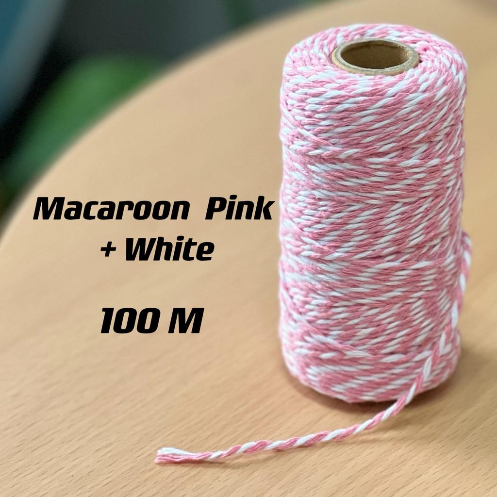 2mm 100m Macrame Cotton Rope Twisted Jute Colored Cotton Two-Color Rope Process For Wall-Mounted Gift Packaging DIY Wedding Deco