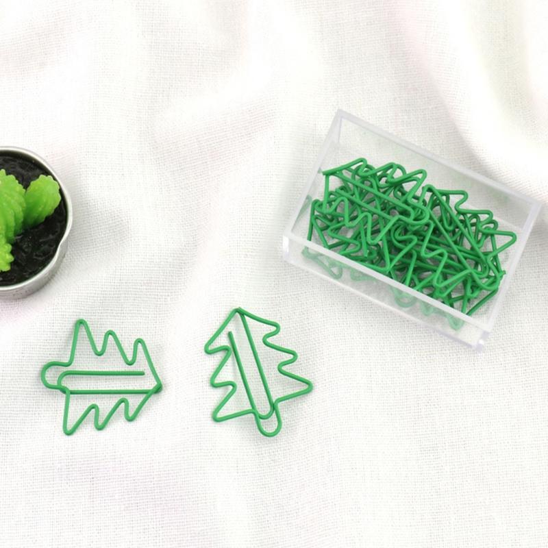 15 Pieces Cute Paper Clips Christmas Tree Shape, Funny Paperclips Bookmarks Planner Bookmark Clips Funny School Office
