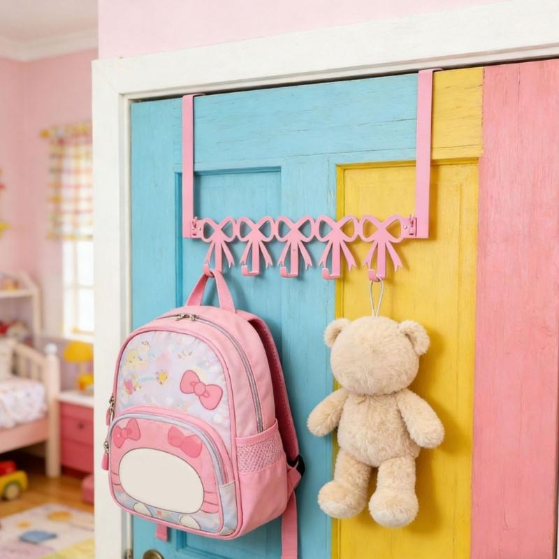 Metall Über Tür Haken für Handtuch Hut Kleidung Wandmontage Handtuchhalter mit 5 Haken für Schlafzimmer Badezimmer