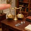 Miniature Balance Scale Model 1/12 Dollhouse Mini Retro Scales Justice Scale Model Dollhouse Scene Decor Micro Scene Photos Prop
