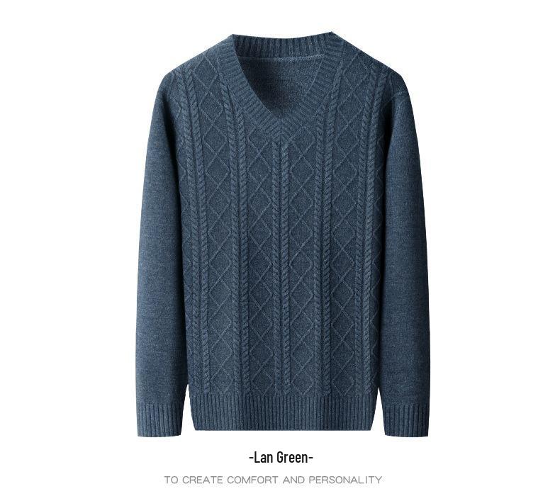 Men's Winter Thick V-Neck Knitwear: Warm, Comfortable, Stylish