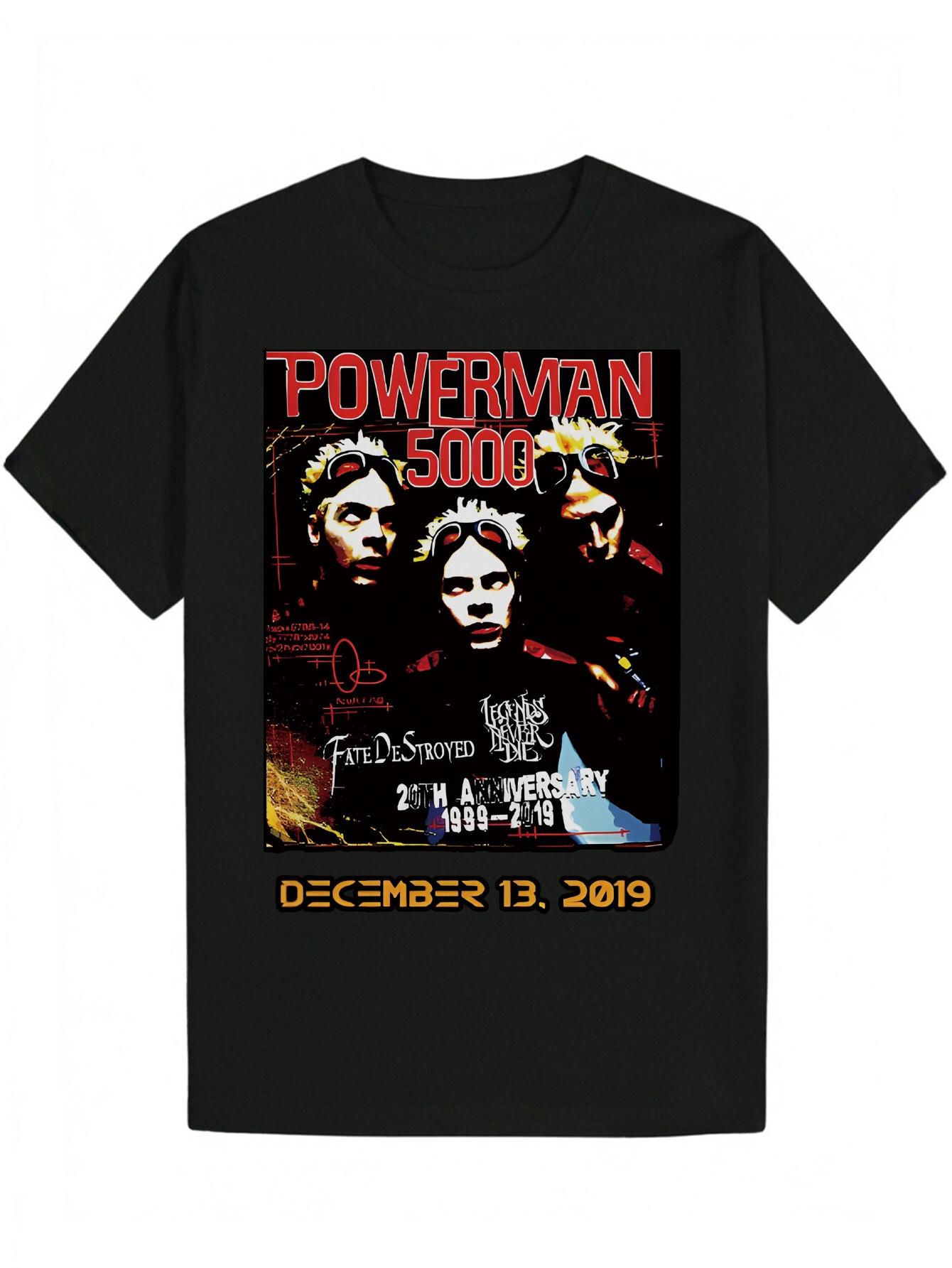 

Black T-shirt with POWERMAN 5000 Graphic - Retro Band Design XXXXL