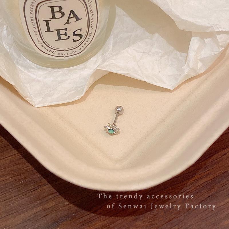 Super Sparkling Zircon Diamond Hexagram Ear Bone Nails Niche Premium Sense Earrings Screw Buckle Unique Ear