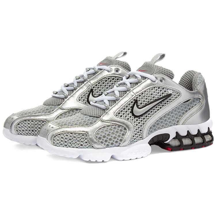 Nike Zoom Spiridon Caged 2 Argent Métallique Baskets Homme Gris Fumée Clair CJ1288-001