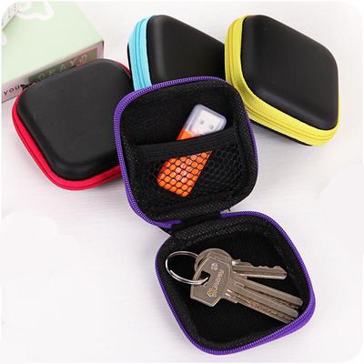 1 Pc Mini Earphone Organizer Desk Set PU Leather Cover Case Protective Cable Bag