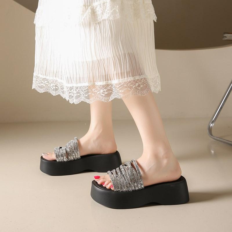 CRLAYDK Designer Women's Slippers Strap Sandals Slip On Indoor Outdoor For Summer Ladies Platform Shoes Walking Casual Slides