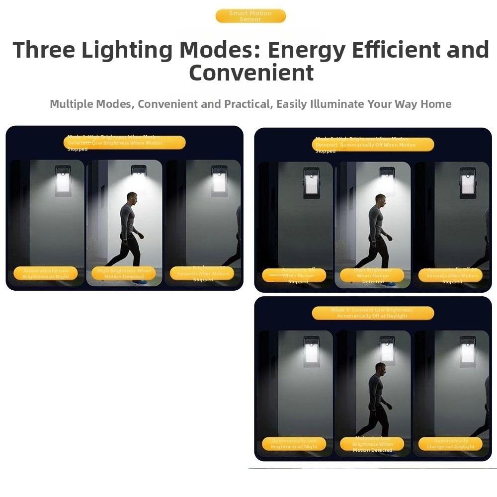Durable Waterproof Solar Clip Light High Power 3 Modes Motion Sensor Lamp Wall Lighting Garden