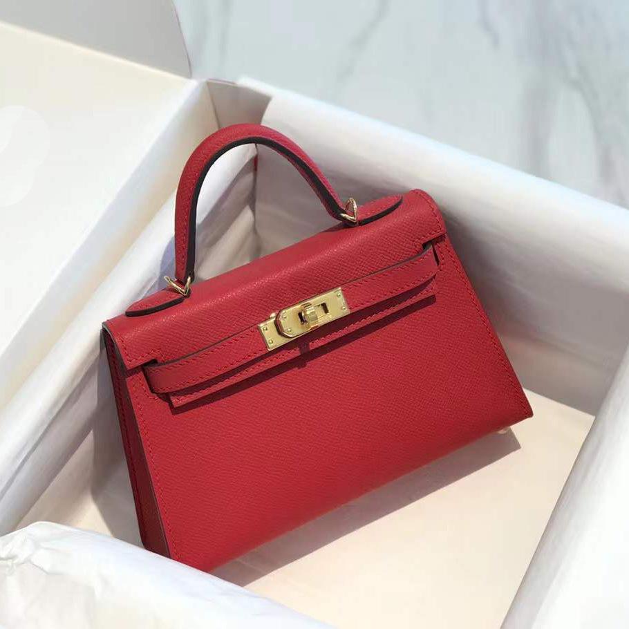 High-end First-layer Cowhide Kelli Bag Mini Bag 2021 New Trendy High-end Portable Shoulder Messenger Bag Women