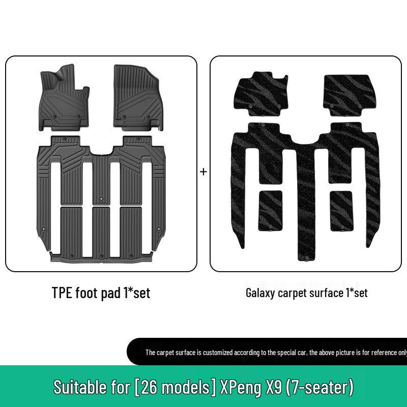 XPeng X9 TPE Floor Mats & Trunk Mat Set for 2023-2026 Models