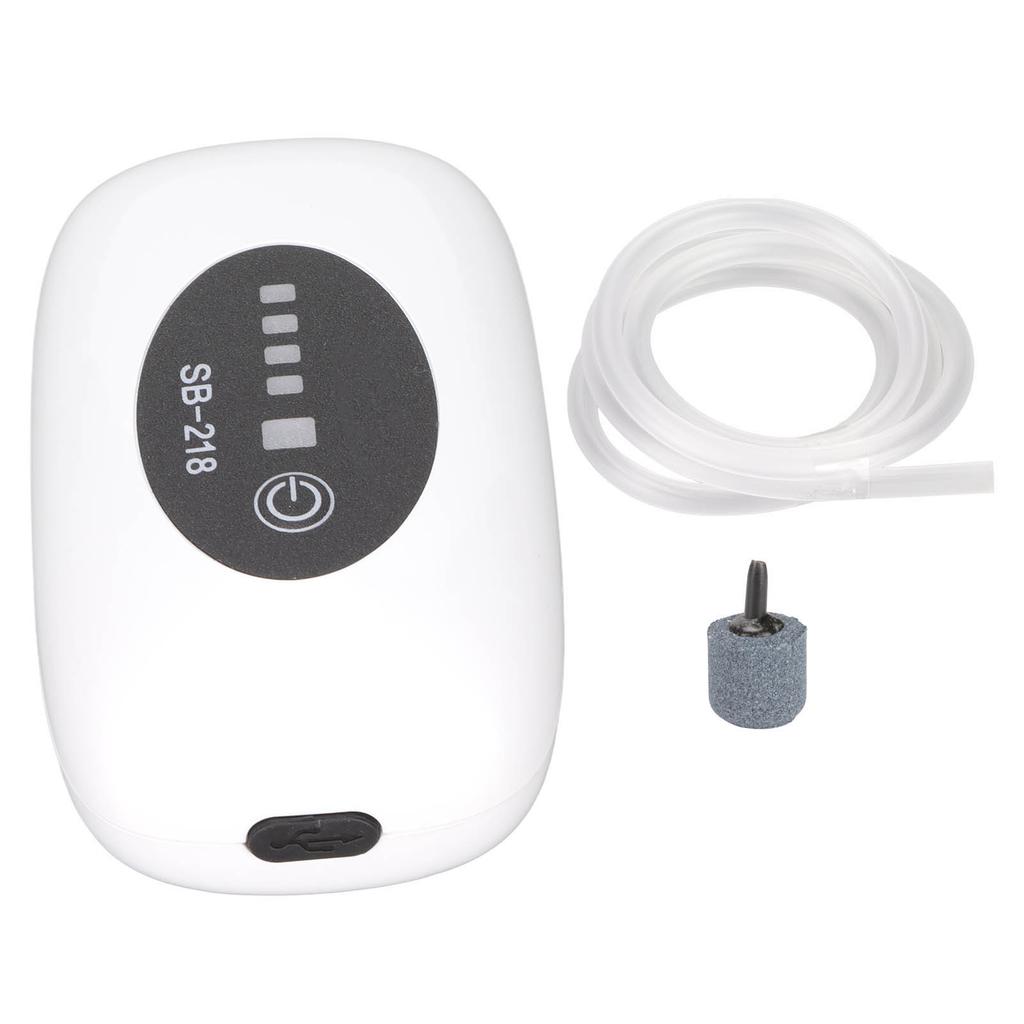 Fish Tank Air Pump Portable Dustproof USB Port Quiet Aquarium Rechargeable Air Pump with Dual Mode