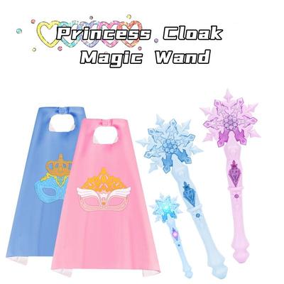 Luminous Snowflake Magic Wand Luminous Cloak Gloves Princess Dress up/Magic Wand Without Battery
