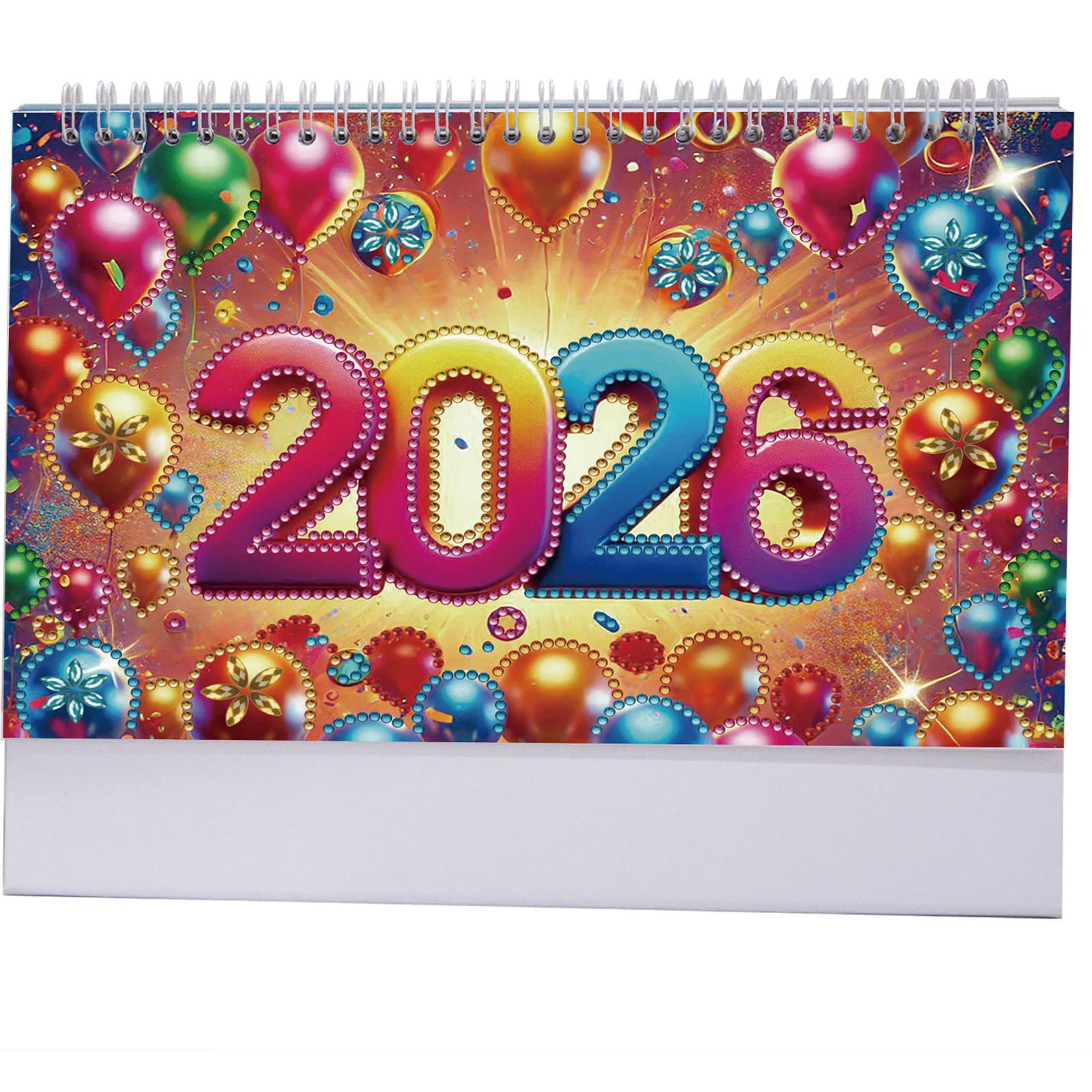 

5D/DIY Calendar Diamond Art Paper Desk Calendar Partial Drill Diamond Decorations Calendar Multi-Purpose for Home Office Decor